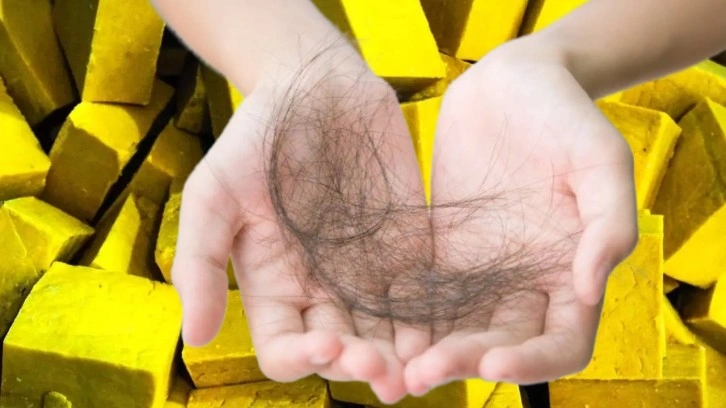 1 kere sürünce 5 kat saç çıkarıyor. Saç dökülmesine karşı doğal sabun ortaya çıktı